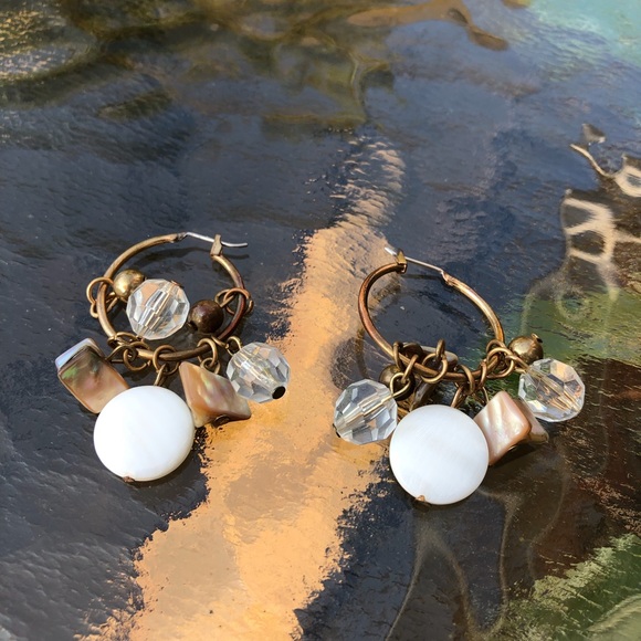 LB Hoop Multi Beaded Earrings - Picture 2 of 4